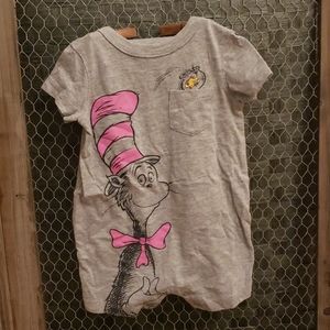 Baby Girl Dr. Suess Cat in the Hat Romper 0-3M